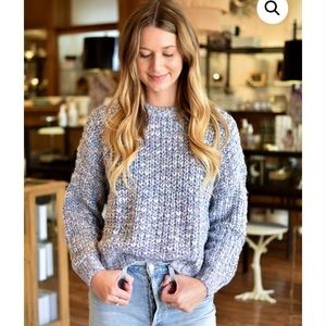 NWT Pistola 🔥 Confetti Crop Sweater Sz S Large Knit Style